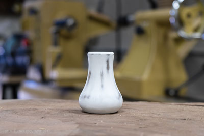 Turned Mini Vase with Milk Paint